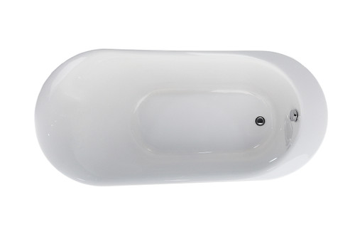 Vanity Art VA6839 70" x 34" Freestanding Acrylic Soaking Bathtub with Overflow and Drain