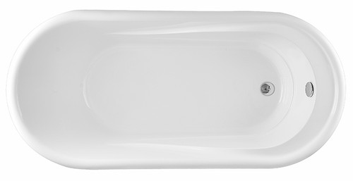 Vanity Art VA6909-L 67" x 32" Freestanding Acrylic Soaking Bathtub with Overflow and Drain