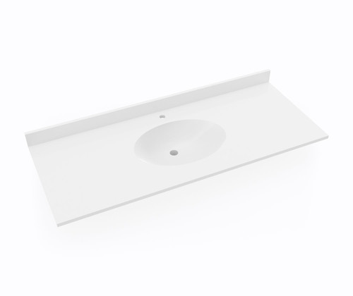 Swanstone Chesapeake 22 x 55 Single Bowl Vanity Sink & Counter Top in White - CH02255.010