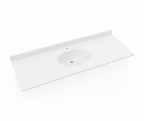 Swanstone Chesapeake 22 x 61 Single Bowl Vanity Sink & Counter Top in White - CH02261.010