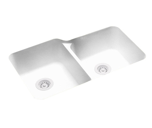Swanstone US03015SB.010 15 x 30  Undermount Double Bowl Sink in White