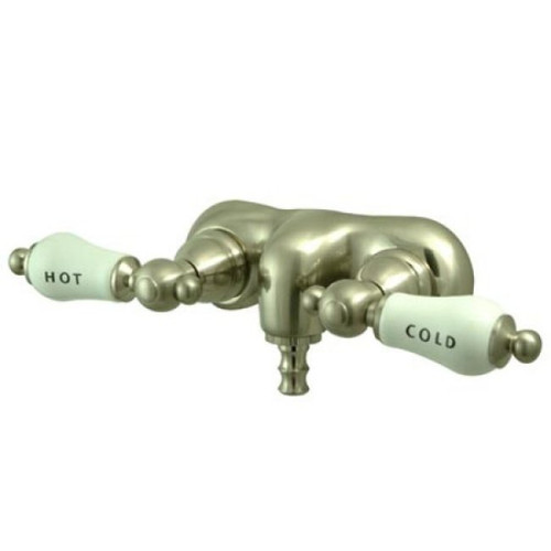 Kingston Brass CC43T8 3-3/8" Wall Mount Clawfoot Tub Filler Faucet - Brushed Nickel
