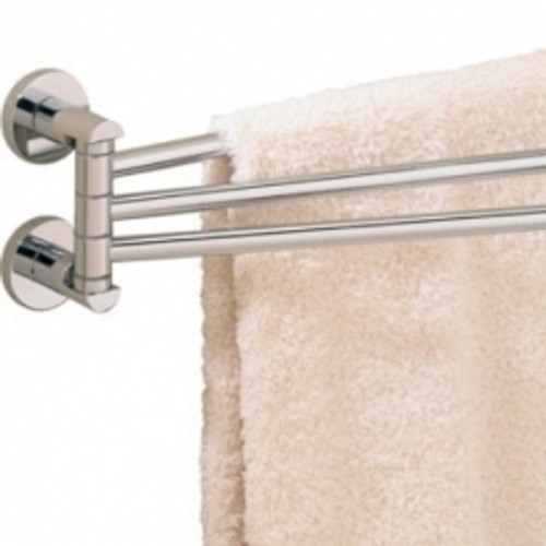 Valsan 67570PV Porto 17 5/16" Adjustable 3 Swivel Arm Towel Bar / Rail - Polished Brass