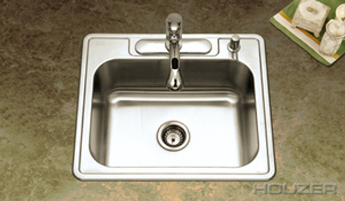 Hamat REVIVE 25" X 22"One Bowl Kitchen Sink - Four Holes - Stainless Steel