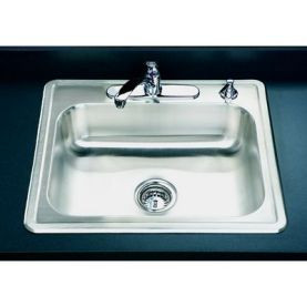 Hamat REVIVE Topmount 25" X 22" One Bowl Kitchen Sink - Four Holes - Stainless Steel