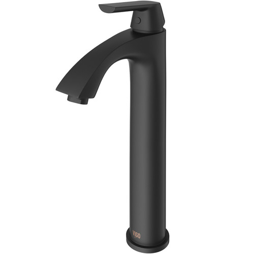Vigo Linus Single Handle Vessel Bathroom Faucet In Matte Black