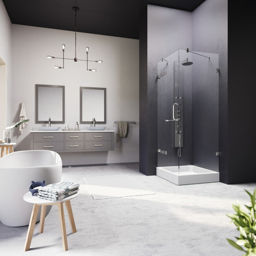 Vigo 36 in. L x 36 in. W x 79 in. H Monteray Frameless Shower Enclosure With Base and with Chrome Hardware