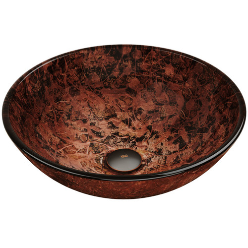 Vigo Mahogany Moon Glass Vessel Bathroom Sink - 22 1/2 inch