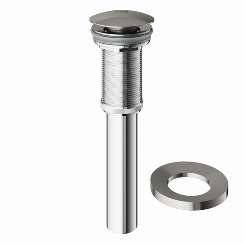 Vigo Bathroom Vessel Sink Drain Without Overflow - Brushed Nickel