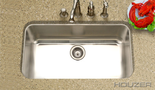Hamat GOURMET 31 1/2" x 17 7/8" Undermount Kitchen Sink & Strainer - Stainless Steel