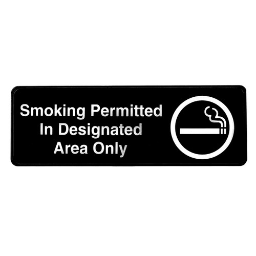 Alpine  ALPSGN-33 Smoking Permitted in Designated Areas Only Sign, 3x9