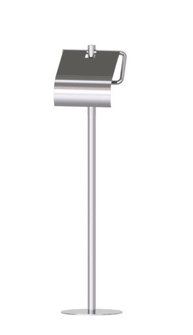 Valsan 53502ES Essentials Satin Nickel Contemporary Freestanding Toilet Paper Holder with Lid