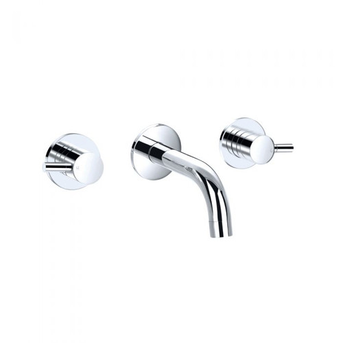 Flusso 100.1950BN Two Handle Wall Mounted Bathroom Faucet - Brushed Nickel