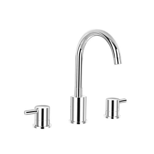 Flusso 3 Hole Deck Mount Roman Tub Faucet - Polished Chrome - 100.2410CP