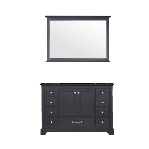 Lexora Dukes 48 Inch Espresso Single Vanity, no Top and 46 Inch Mirror