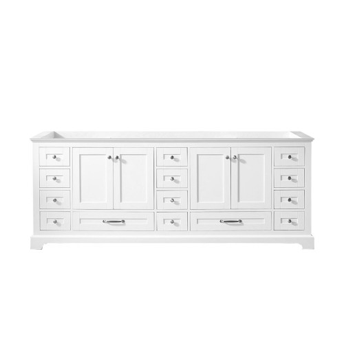 Lexora Dukes 84 Inch White Vanity Cabinet Cabinet Only