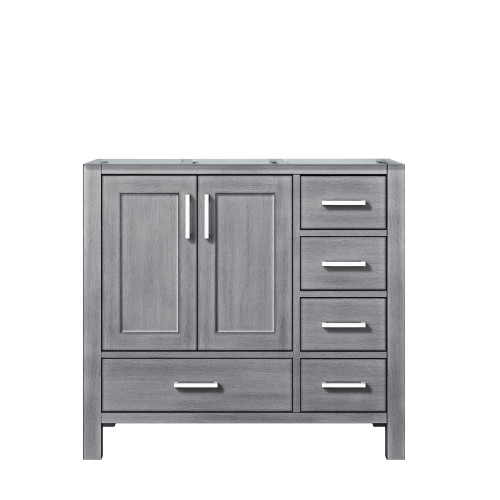 Lexora Jacques 36 Inch Distressed Grey Vanity Cabinet Only - Left Version