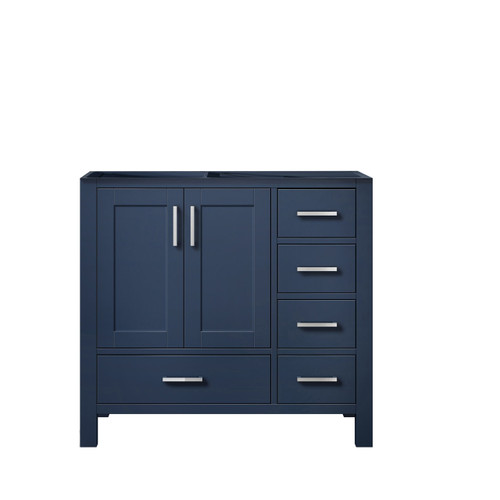 Lexora Jacques 36 Inch Navy Blue Vanity Cabinet Cabinet Only - Left Version
