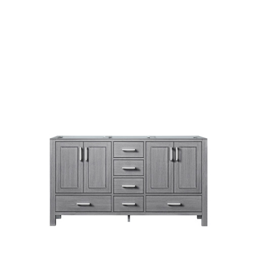 Lexora Jacques 60 Inch Distressed Grey Vanity Cabinet Only