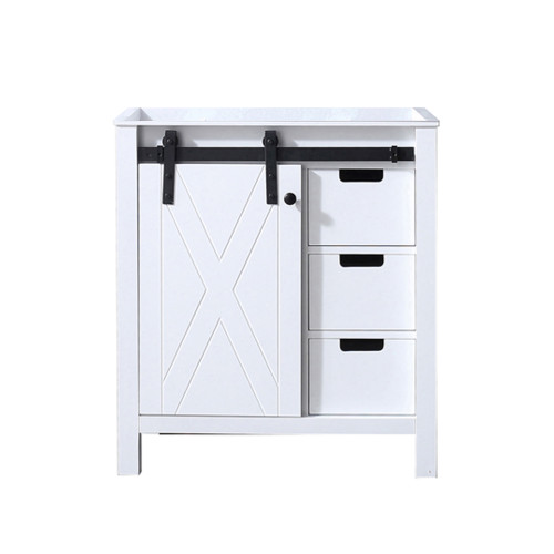 Lexora Marsyas 30 Inch White Vanity Cabinet Only