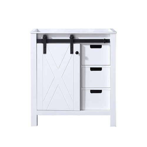 Lexora Marsyas 30 Inch White Vanity Cabinet Cabinet Only