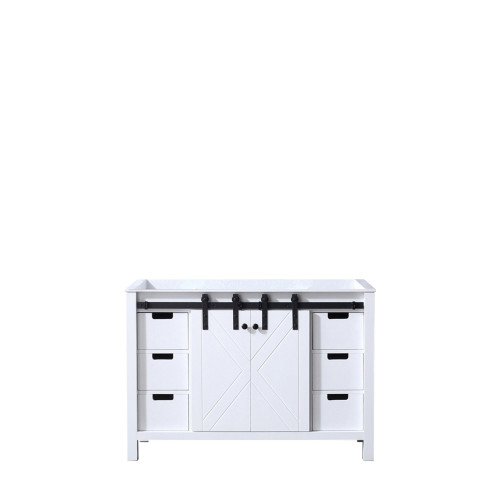 Lexora Marsyas 48 Inch White Vanity Cabinet Cabinet Only