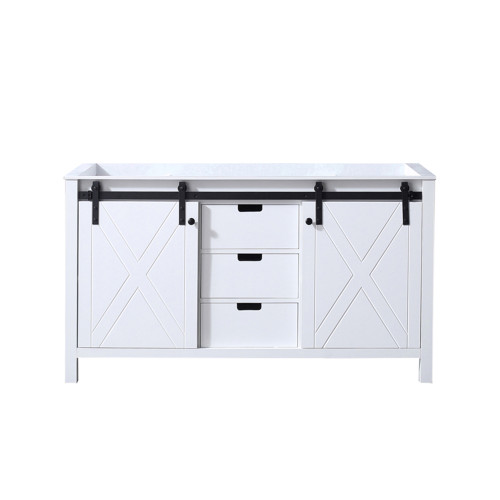Lexora Marsyas 60 Inch White Vanity Cabinet Cabinet Only