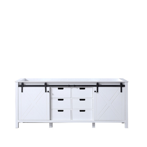 Lexora Marsyas 80 Inch White Vanity Cabinet Only