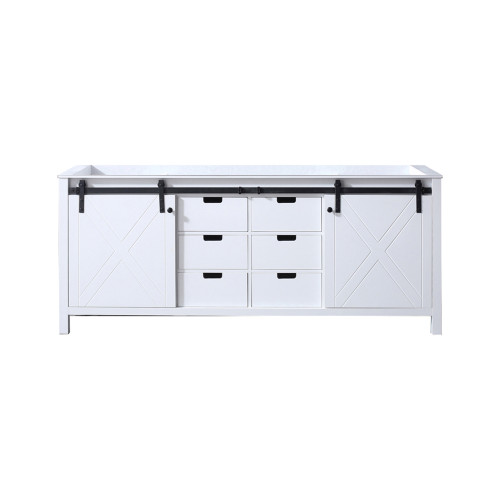 Lexora Marsyas 80 Inch White Vanity Cabinet Cabinet Only