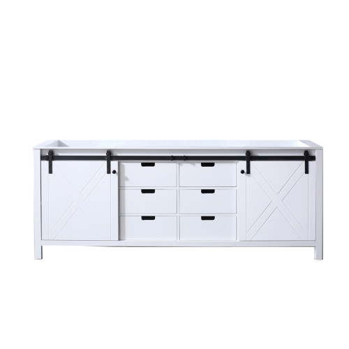 Lexora Marsyas 84 Inch White Vanity Cabinet Cabinet Only