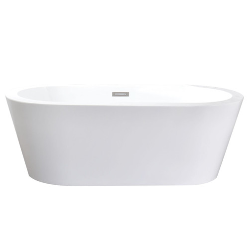 Lexora Lure 59 Inch Free Standing Acrylic Bathtub w/ Chrome Drain