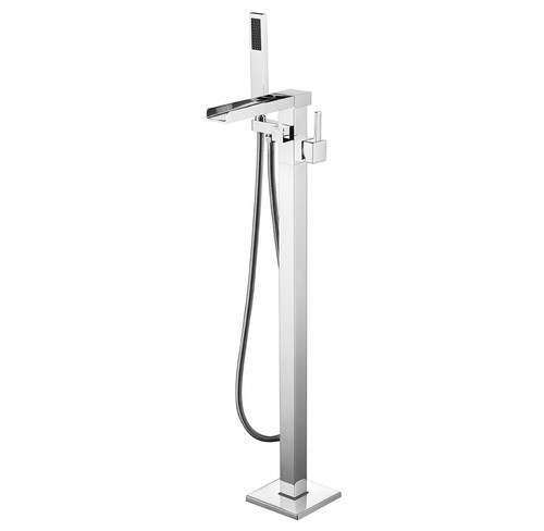 Lexora Cascata Free Standing Bathtub Filler Faucet w/ Handheld Shower Wand - Chrome