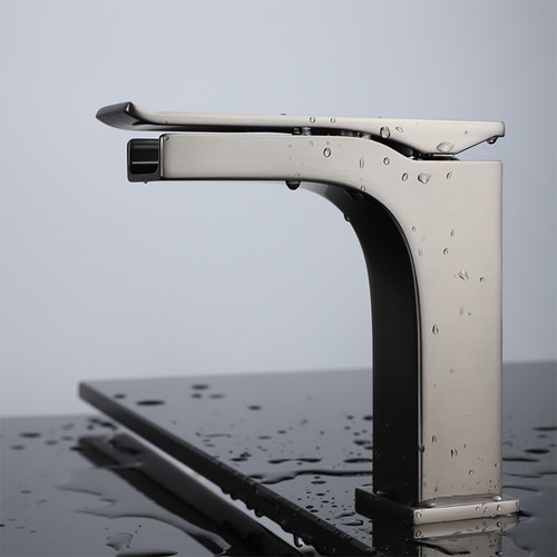 Lexora Balzani Brass Single Hole Waterfall Bathroom Faucet - Gun Metal