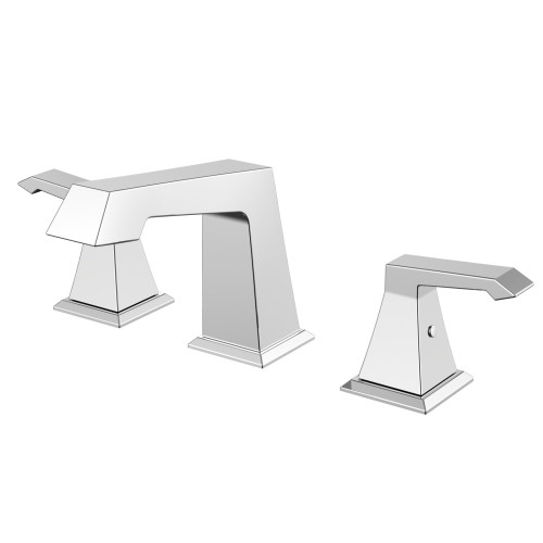 Lexora Balduina Brass 3 Hole 8" Widespread Bathroom Faucet - Chrome