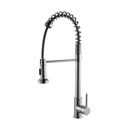 Lexora Lanuvio Brass Kitchen Faucet w/ Pull Out Sprayer - Chrome