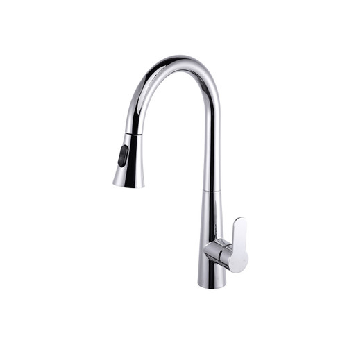 Lexora Furio Brass Kitchen Faucet w/ Pull Out Sprayer - Chrome