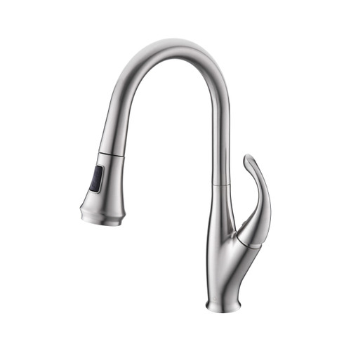 Lexora Garbatella Brass Kitchen Faucet w/ Pull Out Sprayer - Brushed Nickel
