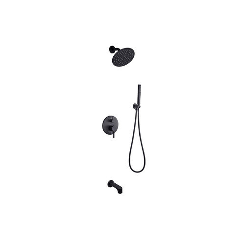 Lexora Salamonio Stainless Steel Tub & Shower Faucet - Matte Black