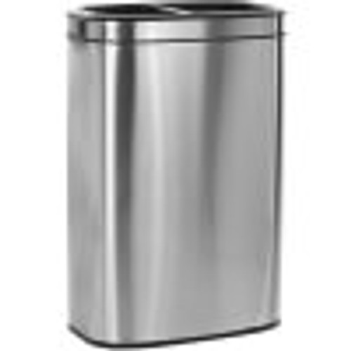 Alpine  ALP470-R-40L 40 L / 10.5 Gal Stainless Steel Slim Open Trash Can Dual Compartment, Brushed Stainless Steel