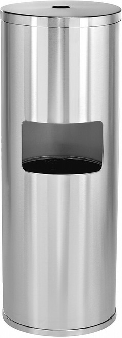Alpine  ALP4777 Floor Stand Wipe Dispenser, with High Capacity Built-in Trash Can, Stainless Steel