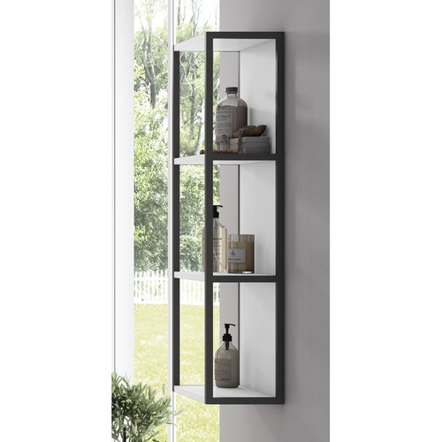Lucena Bath 3930 Scala Tall Linen Side Cabinet, Open Unit 13 Inch W x 44 Inch H - White