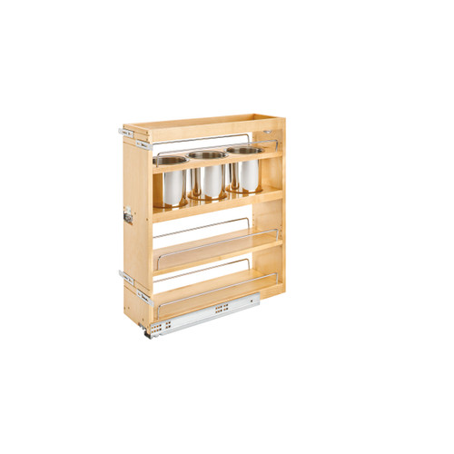 Rev-A-Shelf 449UT-BCSC-7C 7.5 in Base Cabinet Organizer w/ 3 Utensil Bins - Natural