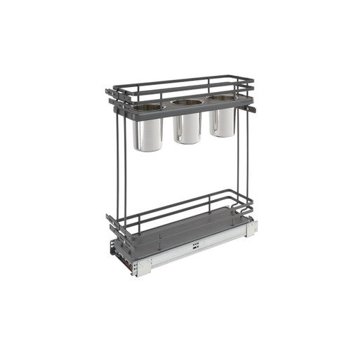 Rev-A-Shelf 5322UT-BCSC-6-FOG Two-Tier Utility Organizer with Blum Soft-Close - Gray