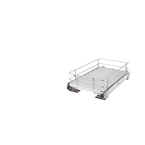 Rev-A-Shelf 12 in Solid Bottom Pullout Baskets w/Soft-Close - Gray - 5330-12BCSC-GR