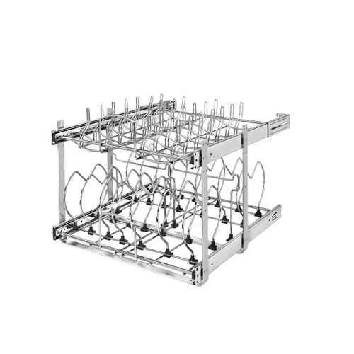 Rev-A-Shelf 21 in Two-Tier Cookware Organizer - Chrome - 5CW2-2122-CR