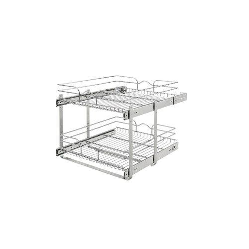 Rev-A-Shelf 21 in x 22 in Two-Tier Pull-Out Baskets - Chrome - 5WB2-2122CR-1