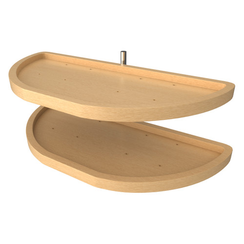 Rev-A-Shelf 4WLS882-38-570 38" Maple Two-Tier Half-Moon Optimizer w/ Pivot and Slide Hardware for 18" Blind Corner Cabinet Openings