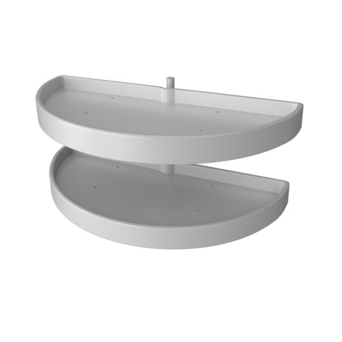 Rev-A-Shelf 33" White Polymer Two-Tier Half-Moon Optimizer w/ Pivot and Slide Hardware for 16-1/8" Blind Corner Cabinet Openings - 6882-33-11-570