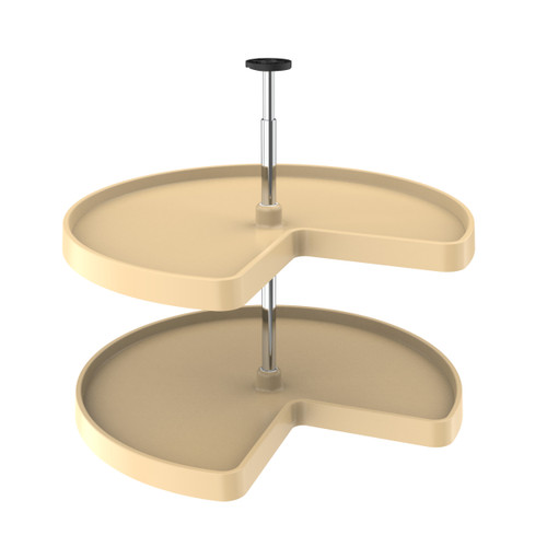 Rev-A-Shelf 28 in Almond Polymer Kidney Lazy Susan 2-Shelf - 3472-28-15-52