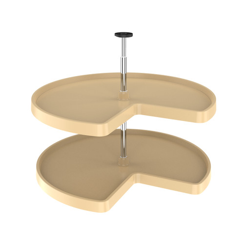 Rev-A-Shelf 32 in Almond Polymer Kidney Lazy Susan 2-Shelf - 3472-32-15-52